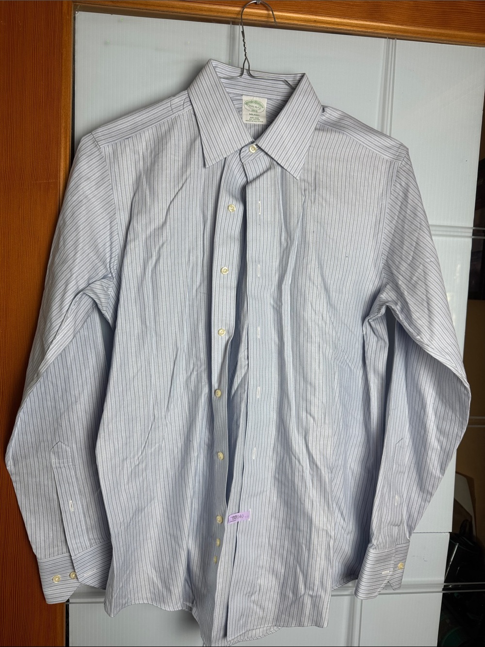 Brooks Brothers Light Blue and White Pinstripe Dress Shirt
